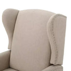 GDFStudio Weyland, fauteuil inclinable contemporain en tissu avec dossier à oreilles et clous décoratifs