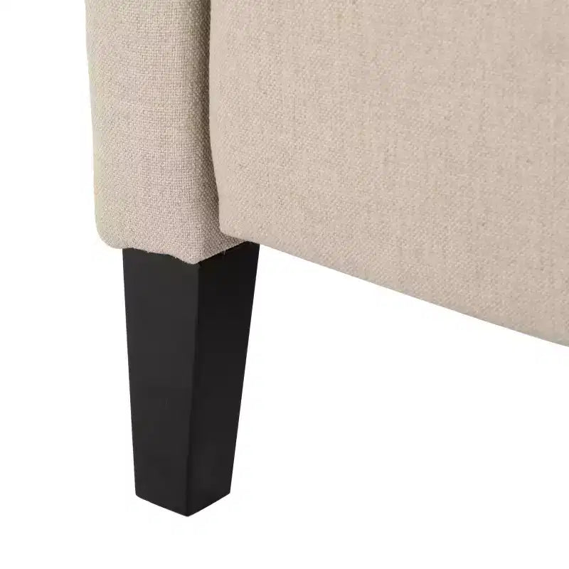 GDFStudio Weyland, fauteuil inclinable contemporain en tissu avec dossier à oreilles et clous décoratifs