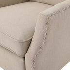 GDFStudio Weyland, fauteuil inclinable contemporain en tissu avec dossier à oreilles et clous décoratifs