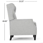 GDFStudio Weyland, fauteuil inclinable contemporain en tissu avec dossier à oreilles et clous décoratifs