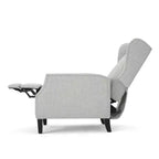 GDFStudio Weyland, fauteuil inclinable contemporain en tissu avec dossier à oreilles et clous décoratifs