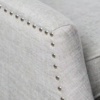GDFStudio Weyland, fauteuil inclinable contemporain en tissu avec dossier à oreilles et clous décoratifs