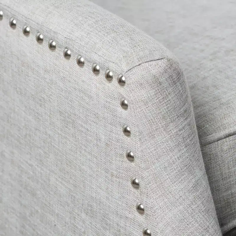 GDFStudio Weyland, fauteuil inclinable contemporain en tissu avec dossier à oreilles et clous décoratifs