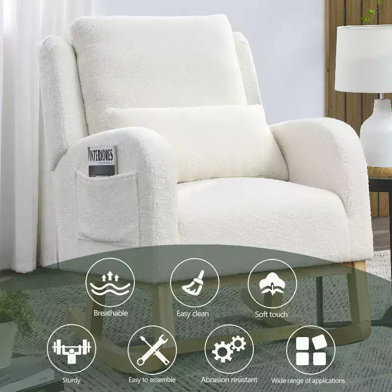Fauteuil d'appoint moderne avec dossier haut Fauteuil de salon Fauteuil à bascule