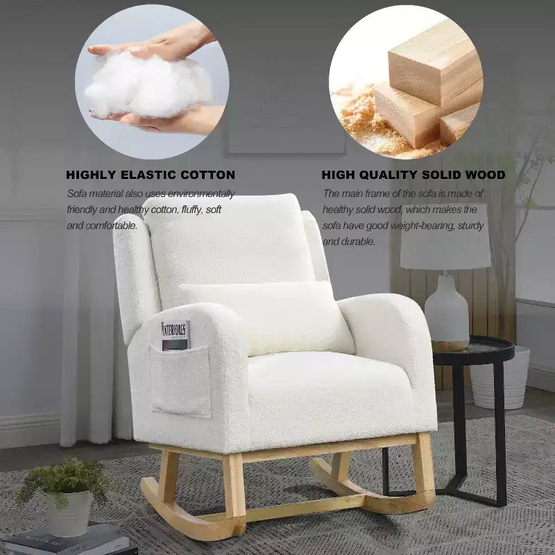 Fauteuil d'appoint moderne avec dossier haut Fauteuil de salon Fauteuil à bascule