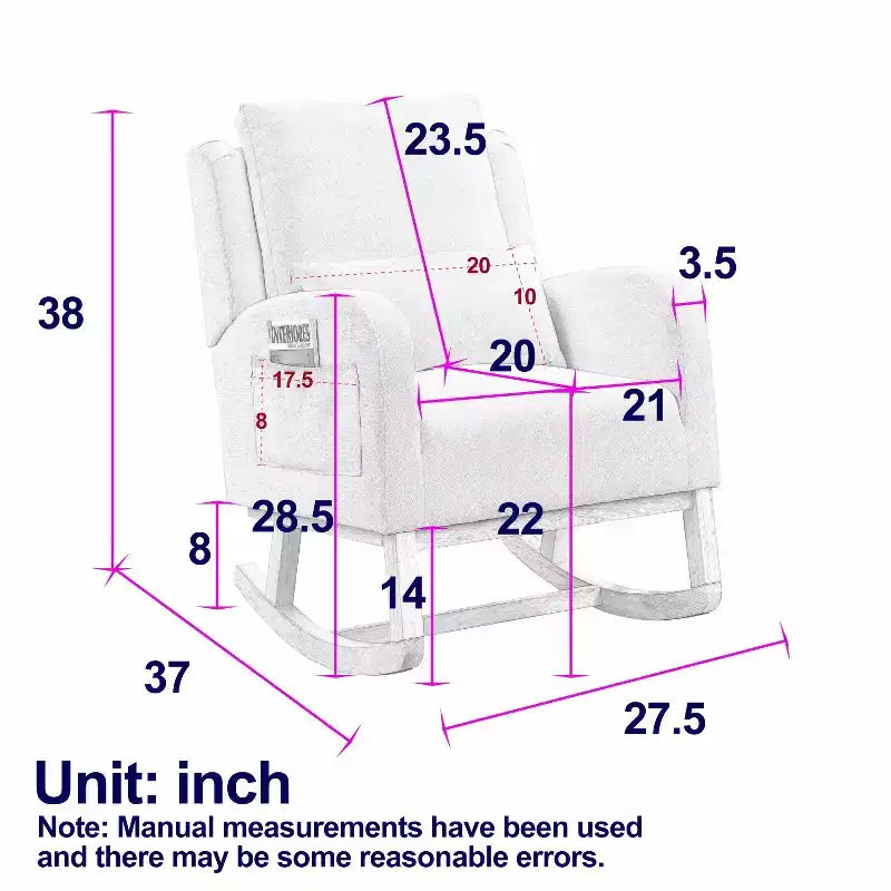 Fauteuil d'appoint moderne avec dossier haut Fauteuil de salon Fauteuil à bascule