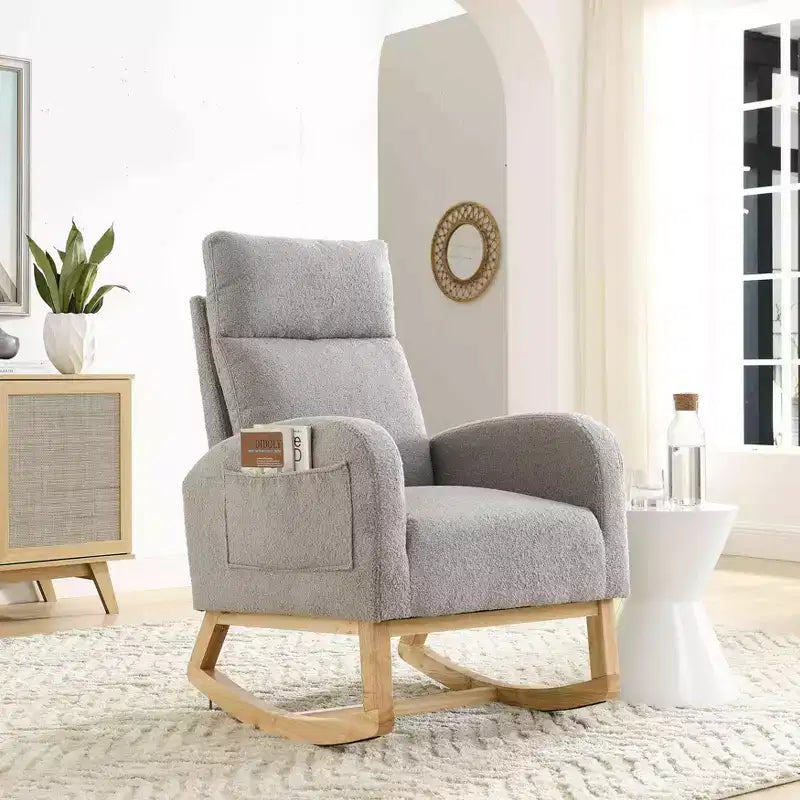 Fauteuil d'appoint moderne avec dossier haut Fauteuil de salon Fauteuil à bascule
