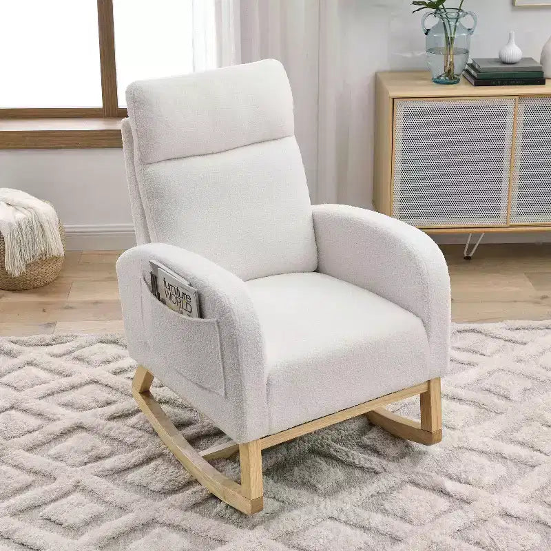Fauteuil d'appoint moderne avec dossier haut Fauteuil de salon Fauteuil à bascule