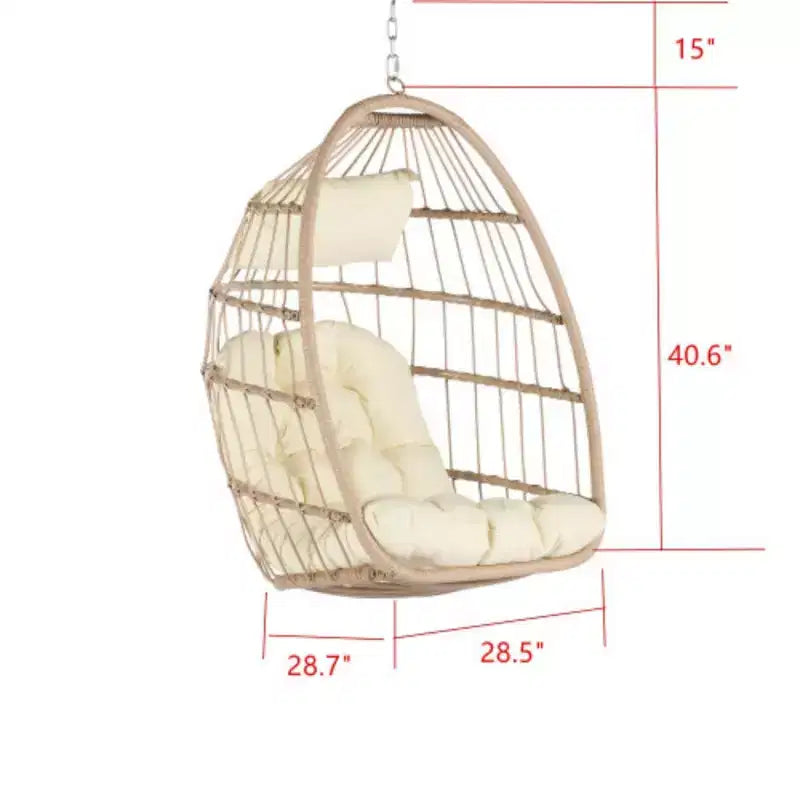 Fauteuil suspendu œuf en rotin pour jardin extérieur, chaise suspendue pour chambre, salon, balcon