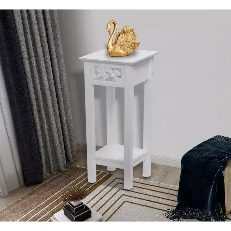 Table d'appoint eHemco avec étagère de rangement, 30 x 30 x 75 cm