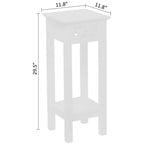 Table d'appoint eHemco avec étagère de rangement, 30 x 30 x 75 cm