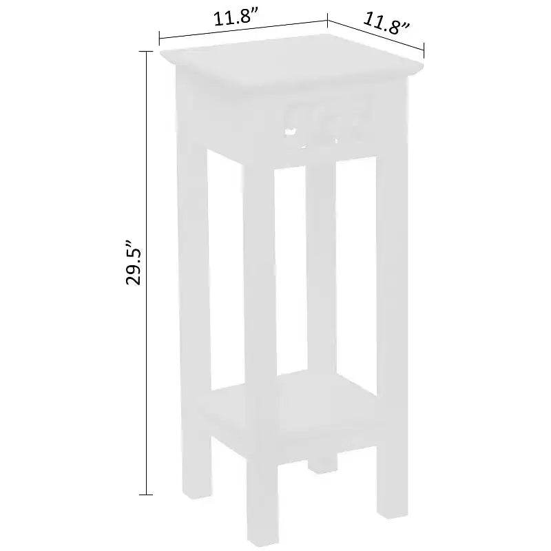 Table d'appoint eHemco avec étagère de rangement, 30 x 30 x 75 cm