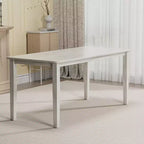 Ensemble de table à manger de style ferme VECELO, table en bois d'hévéa et chaises de salle à manger rembourrées, gris