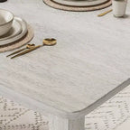 Ensemble de table à manger de style ferme VECELO, table en bois d'hévéa et chaises de salle à manger rembourrées, gris