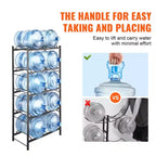 Support pour bouteilles d'eau VEVOR 5 niveaux, support pour bouteilles d'eau de 5 gallons, porte-bouteilles d'eau à double rangée pour 10 bouteilles, support robuste pour bouteilles d'eau