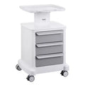 VEVOR 4 Tiers Lab Carts, Lab Utility Cart with 3 Drawers & 1 Top Tray, Mobile Medical Cart with ABS Material, Lab Rolling Cart