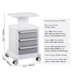 Chariots de laboratoire VEVOR à 4 niveaux, chariot de laboratoire avec 3 tiroirs et 1 plateau supérieur, chariot médical mobile en ABS, chariot de laboratoire à roulettes