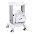 VEVOR 2 Tiers Lab Carts, Lab Utility Cart with 1 Drawer & 1 Top Tray, Mobile Medical Cart with ABS Material, Lab Rolling Cart