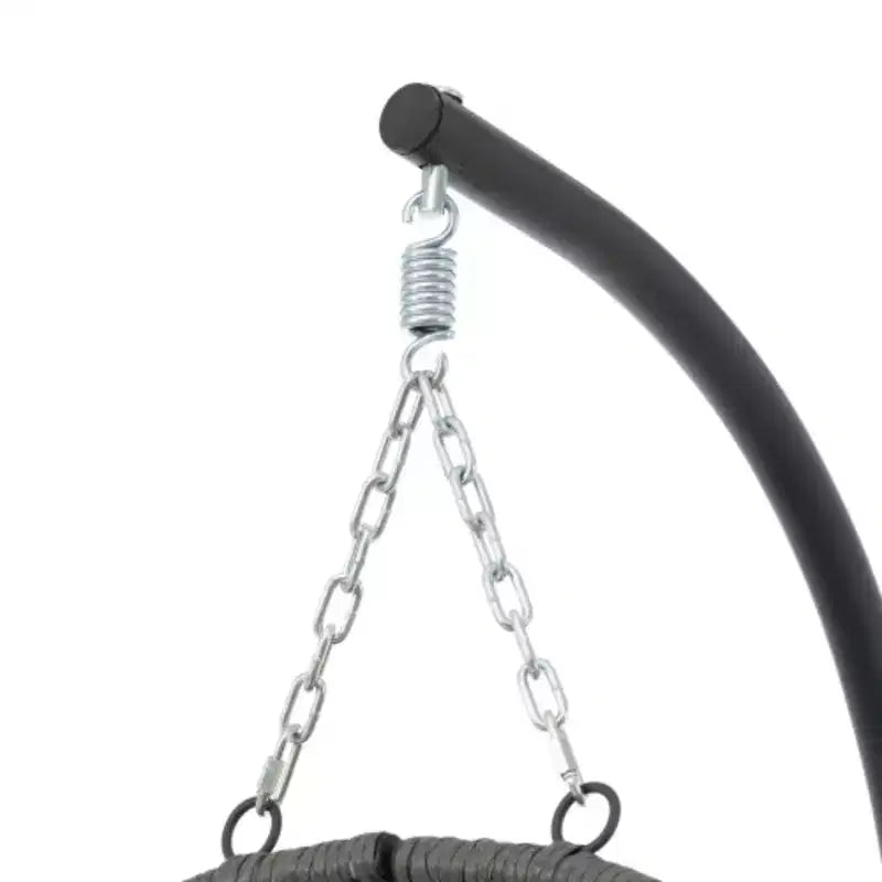 Fauteuil œuf avec support, fauteuil suspendu d'intérieur et d'extérieur, fauteuil suspendu en osier pour patio, fauteuil suspendu avec support pour chambre, salon, balcon.
