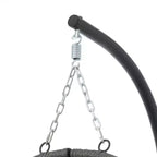 Fauteuil œuf avec support, fauteuil suspendu d'intérieur et d'extérieur, fauteuil suspendu en osier pour patio, fauteuil suspendu avec support pour chambre, salon, balcon.