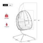 Fauteuil œuf sur pied, balancelle d'intérieur et d'extérieur, fauteuil suspendu en osier pour terrasse, fauteuil panier suspendu, fauteuil hamac