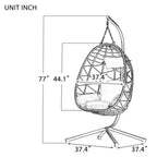 Fauteuil œuf sur pied, balancelle d'intérieur et d'extérieur, fauteuil suspendu en osier pour terrasse, fauteuil panier suspendu, fauteuil hamac