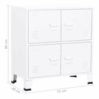 vidaXL Coffre de rangement Blanc Acier, plastique 75x40x80 cm - Blanc 80
