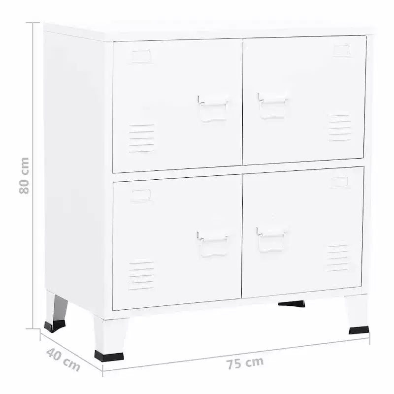 vidaXL Coffre de rangement Blanc Acier, plastique 75x40x80 cm - Blanc 80
