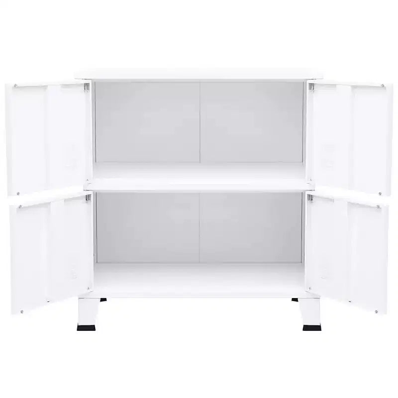 vidaXL Coffre de rangement Blanc Acier, plastique 75x40x80 cm - Blanc 80