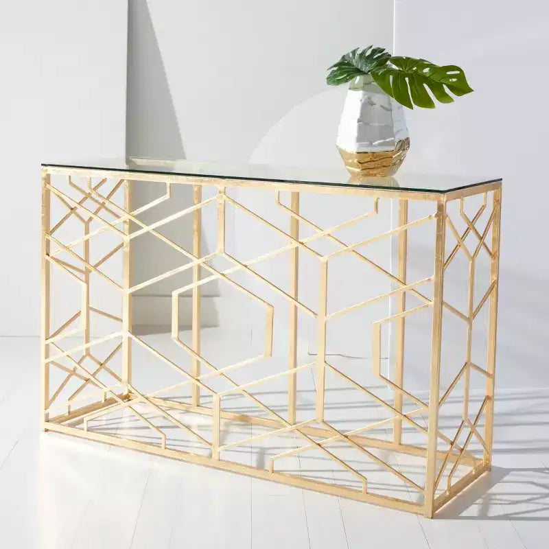 Console Sean Gold Leaf - AMH8342A - Or - Safavieh Couture