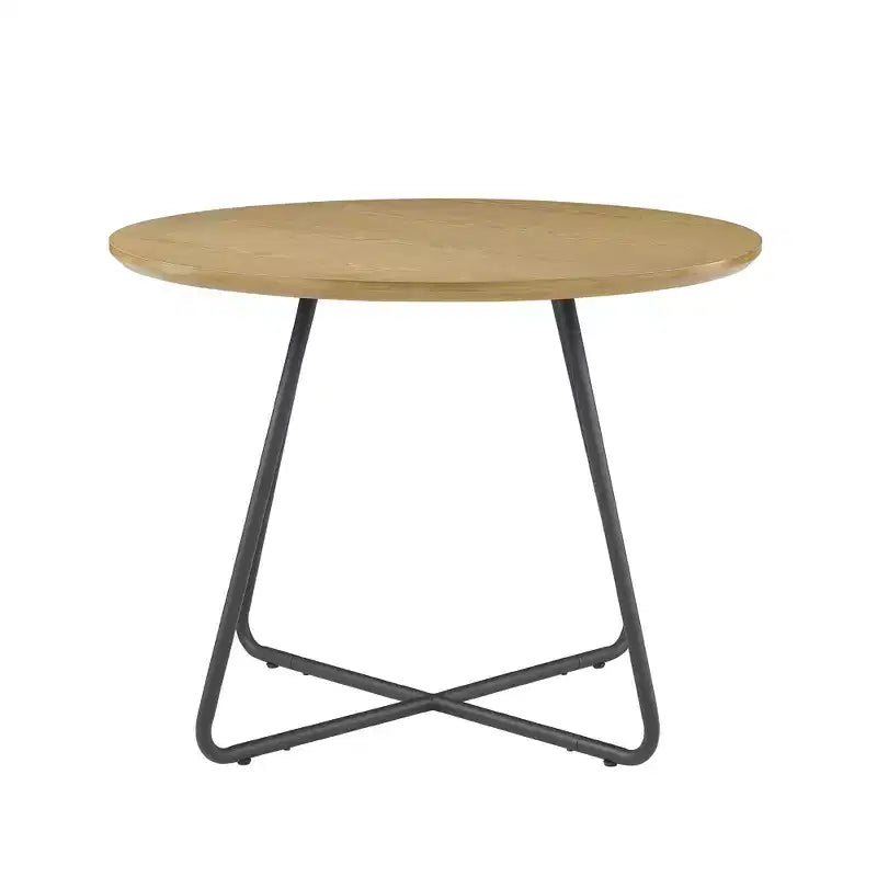 Table à manger ronde GDFStudio Angelo 4 places de 101 cm avec base en X en acier