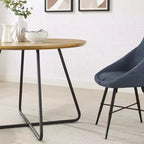 Table à manger ronde GDFStudio Angelo 4 places de 101 cm avec base en X en acier