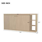 Lit escamotable simple Whisen avec étagère et rangement intégrés – Design LVL/MDF robuste et peu encombrant, pas besoin de sommier tapissier
