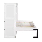 Lit escamotable simple Whisen avec étagère et rangement intégrés – Design LVL/MDF robuste et peu encombrant, pas besoin de sommier tapissier