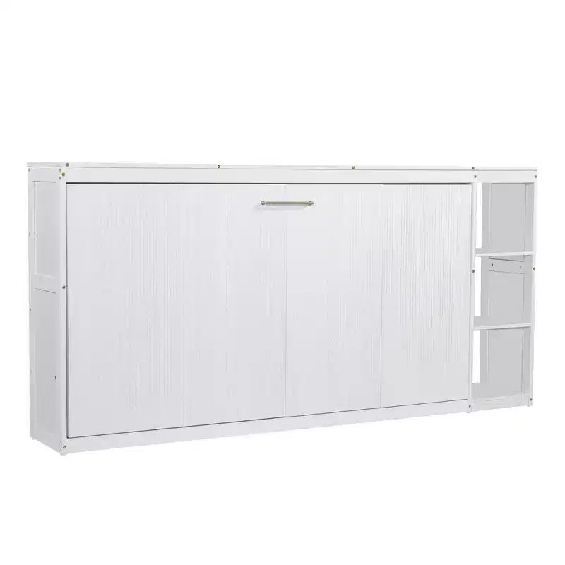 Lit escamotable simple Whisen avec étagère et rangement intégrés – Design LVL/MDF robuste et peu encombrant, pas besoin de sommier tapissier