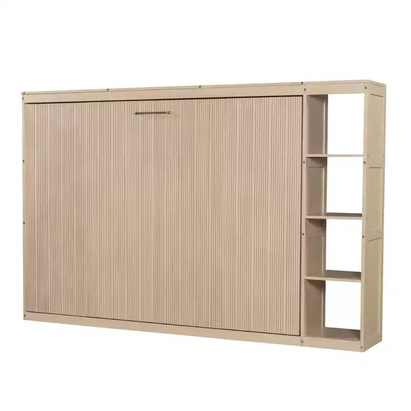 Lit escamotable simple Whisen avec étagère et rangement intégrés – Design LVL/MDF robuste et peu encombrant, pas besoin de sommier tapissier