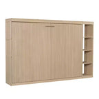 Lit escamotable simple Whisen avec étagère et rangement intégrés – Design LVL/MDF robuste et peu encombrant, pas besoin de sommier tapissier