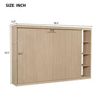 Lit escamotable simple Whisen avec étagère et rangement intégrés – Design LVL/MDF robuste et peu encombrant, pas besoin de sommier tapissier