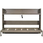 Lit escamotable simple Whisen avec étagère et rangement intégrés – Design LVL/MDF robuste et peu encombrant, pas besoin de sommier tapissier