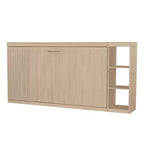 Lit escamotable simple Whisen avec étagère et rangement intégrés – Design LVL/MDF robuste et peu encombrant, pas besoin de sommier tapissier