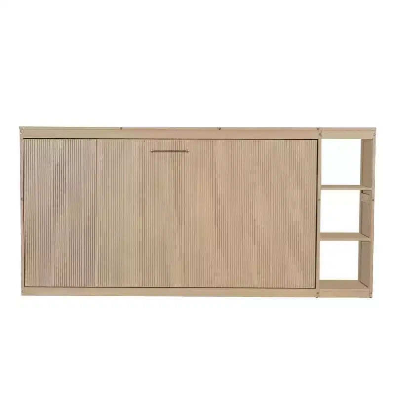 Lit escamotable simple Whisen avec étagère et rangement intégrés – Design LVL/MDF robuste et peu encombrant, pas besoin de sommier tapissier