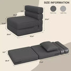 Fauteuil convertible moderne avec oreiller amélioré, lits pliants en mousse à mémoire de forme, canapé de sol confortable