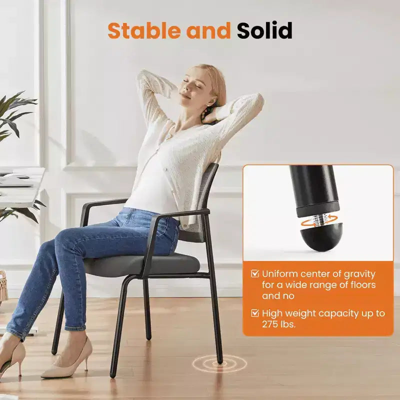 Chaise pliable en cuir gris MAYEERTY pour bureau à domicile, fête, portable et confortable