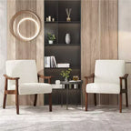 Yaheetech Lot de 2 Fauteuils Modernes du Milieu du Siècle avec Pieds en Bois Massif pour Salon, Chambre à Coucher, Chambre d'amis