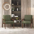 Yaheetech Lot de 2 Fauteuils Modernes du Milieu du Siècle avec Pieds en Bois Massif pour Salon, Chambre à Coucher, Chambre d'amis