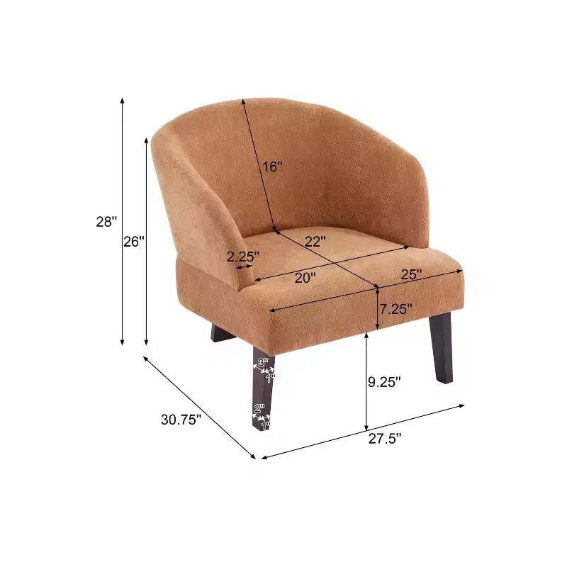 Christopher Knight Home Carla Chaise d'appoint rembourrée moderne du milieu du siècle avec dossier incurvé