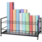 VEVOR Blueprint Storage Rack,50 Slots Blueprint Holder with Wheels,Mobile Metal Blueprint Storage Cart for Construction Plan Map Poster Architectural