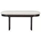 Ensemble de salle à manger Whisen 6 pièces en bois massif avec banc et chaises rembourrées pour cuisine ou salle à manger, style ferme moderne, disponible en 2 couleurs classiques