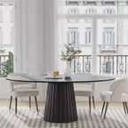 Table à manger ronde en bois massif de 67 pouces de style nordique, grande table ronde moderne et simple pour restaurant à domicile, design de luxe léger.