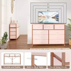 Acekool Commode à 10 tiroirs Meuble TV pour téléviseur 55 pouces, Unité de rangement pour chambre ou salon, Noir
